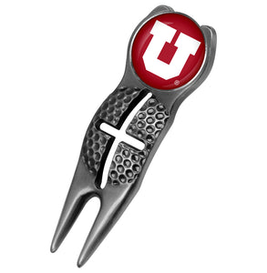 Utah Utes - Crosshairs Divot Tool  -  Black