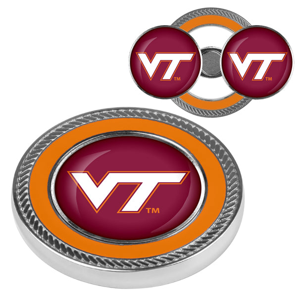 Virginia Tech Hokies Challenge Coin with 2 Golf Ball Markers