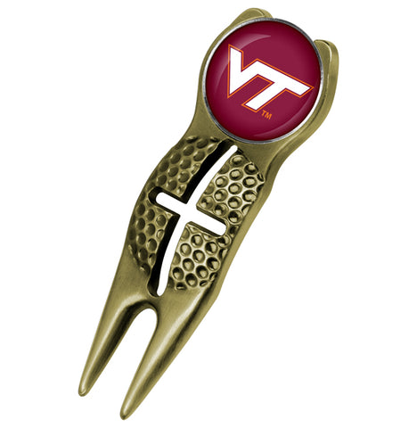 Virginia Tech Hokies - Crosshairs Divot Tool  -  Gold