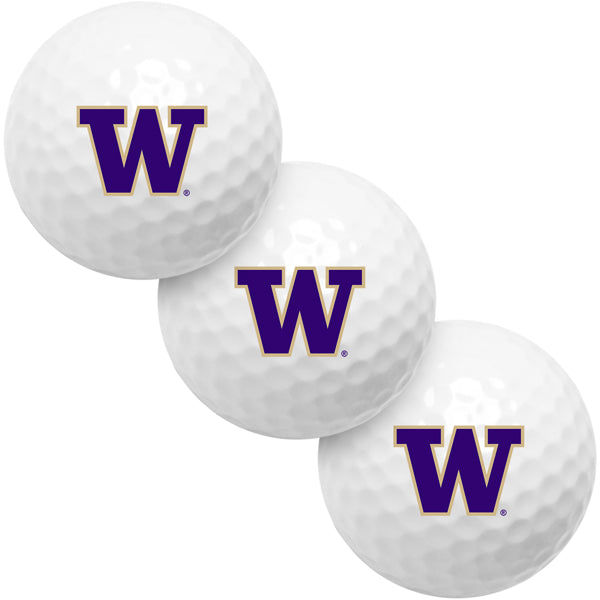 Washington Huskies 3 Golf Ball Gift Pack 2-Piece Golf Balls