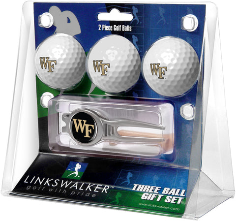 Wake Forest Demon Deacons Regulation Size 3 Golf Ball Gift Pack with Kool Divot Tool