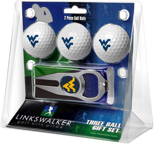 West Virginia Mountaineers Regulation Size 3 Golf Ball Gift Pack with Hat Trick Divot Tool (Silver)