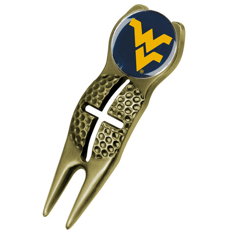 West Virginia Mountaineers - Crosshairs Divot Tool  -  Gold