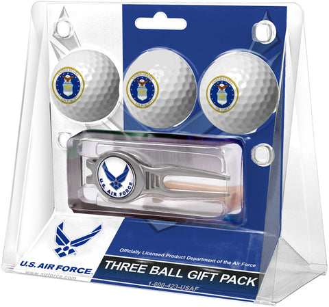 U.S. Air Force Regulation Size 3 Golf Ball Gift Pack with Kool Divot Tool