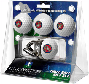 United States Marines 4 Golf Ball Gift Pack with CaddiCap Ball Holder