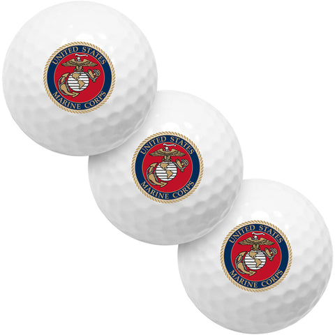U.S. Marines 3 Golf Ball Gift Pack - 2-Piece Golf Balls - Officially Licensed