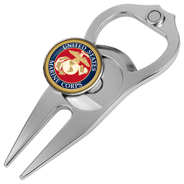 U.S.M.C. Hat Trick 5-in-1 Golf Divot Tool with Ball Marker
