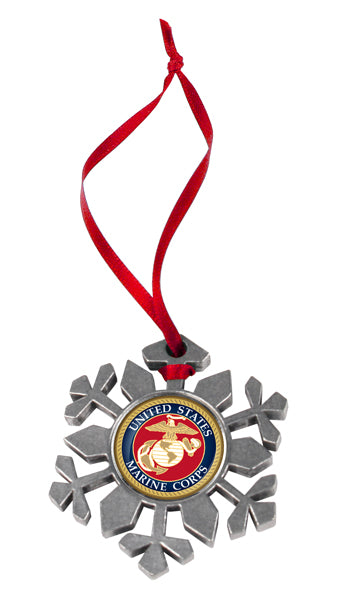 U.S.M.C. Holiday Snow Flake Ornament