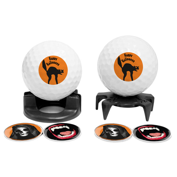 DisplayNest Golf Ball Gift Pack - Halloween Black Cat