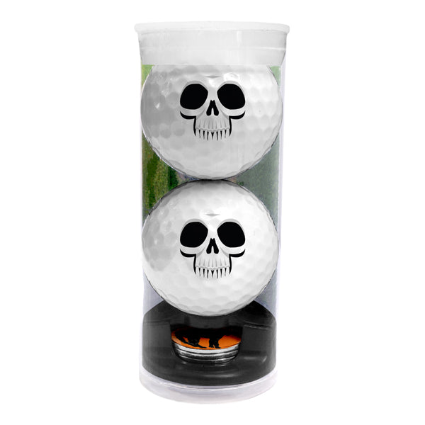 DisplayNest Golf Ball Gift Pack - Halloween Skull Face