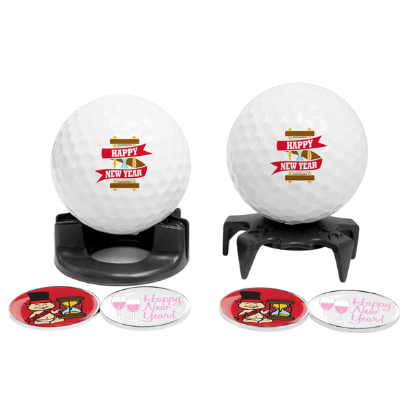 DisplayNest Golf Ball Gift Pack - New Year Hourglass