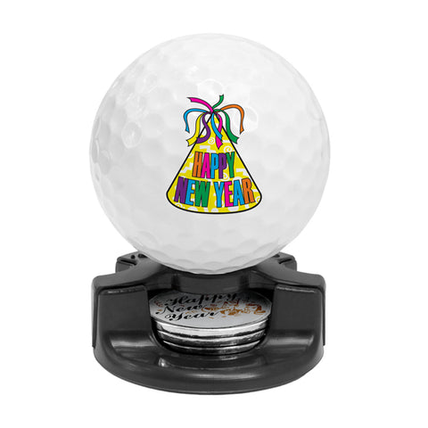 DisplayNest Golf Ball Gift Pack - New Year Party Hat