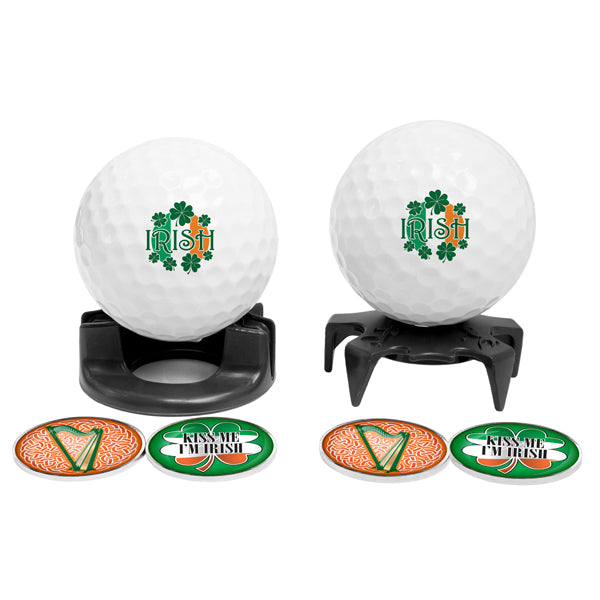 DisplayNest Golf Ball Gift Pack -  St. Patrick's Day Irish Flag