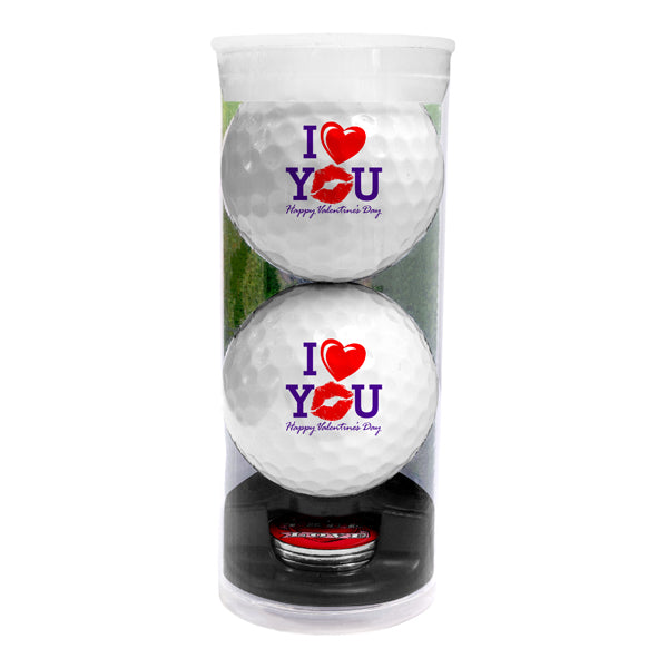 DisplayNest Golf Ball Gift Pack - Valentine's Day I Love You