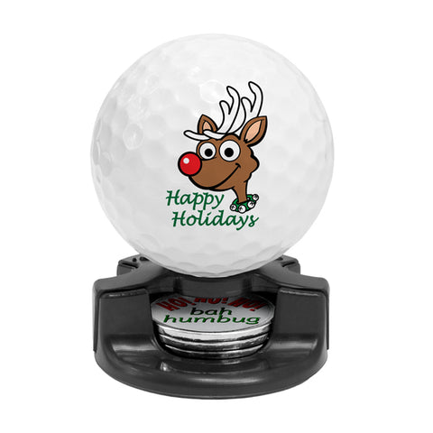 DisplayNest Golf Ball Gift Pack - Happy Holidays Reindeer