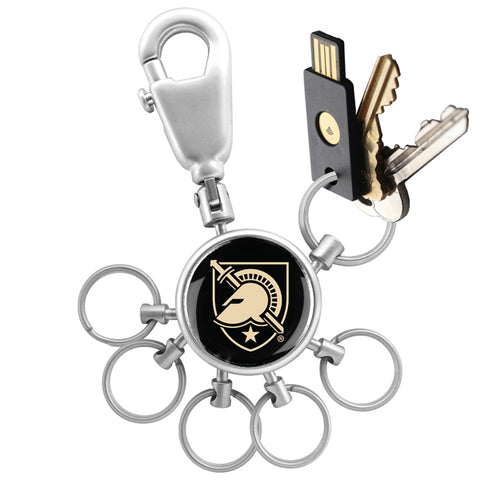 Army Black Knights Collegiate Valet Keychain with 6 Keyrings