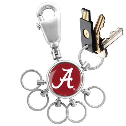 Alabama Crimson Tide Collegiate Valet Keychain with 6 Keyrings