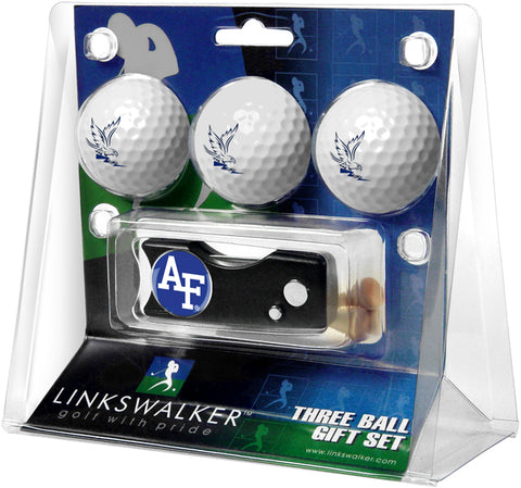 Air Force Falcons Regulation Size 3 Golf Ball Gift Pack with Spring Action Divot Tool