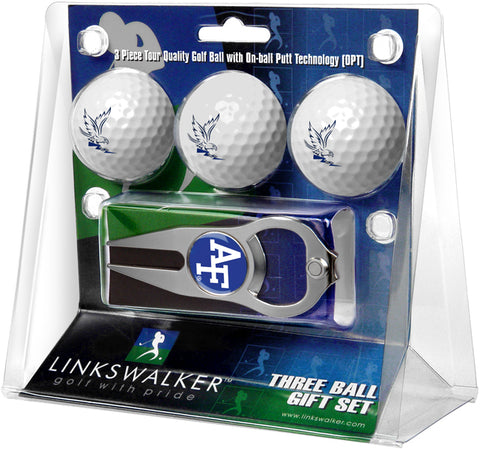 Air Force Falcons - 3 Ball Gift Pack with Hat Trick Divot Tool - Linkswalkerdirect