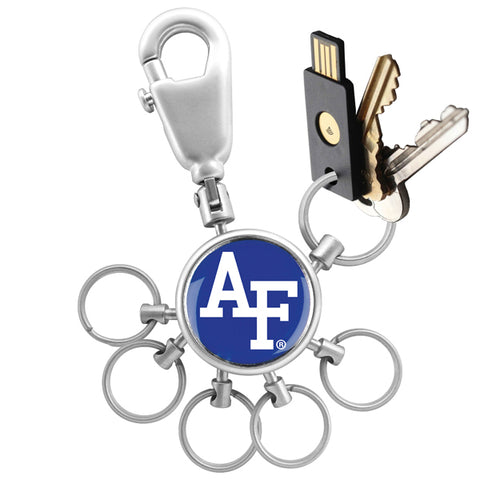 Air Force Falcons Collegiate Valet Keychain with 6 Keyrings