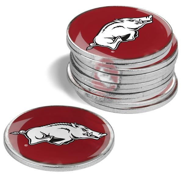 Arkansas Razorbacks - 12 Pack Ball Markers - Linkswalkerdirect