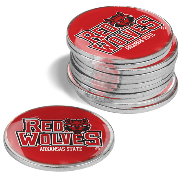 Arkansas State Red Wolves - 12 Pack Ball Markers