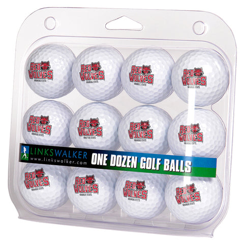 Arkansas State Red Wolves Golf Balls 1 Dozen 2-Piece Regulation Size Balls