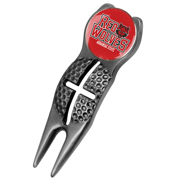 Arkansas State Red Wolves - Crosshairs Divot Tool  -  Black