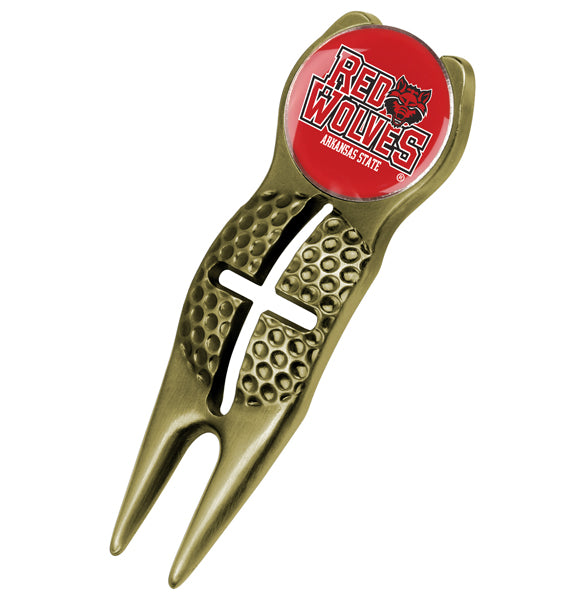 Arkansas State Red Wolves - Crosshairs Divot Tool  -  Gold