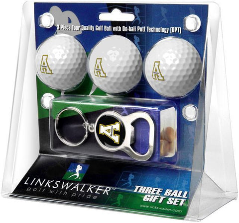 Appalachian State Mountaineers - 3 Ball Gift Pack with Key Chain Bottle Opener - Linkswalkerdirect