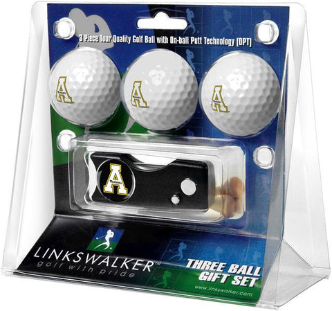 Appalachian State Mountaineers - Spring Action Divot Tool 3 Ball Gift Pack - Linkswalkerdirect