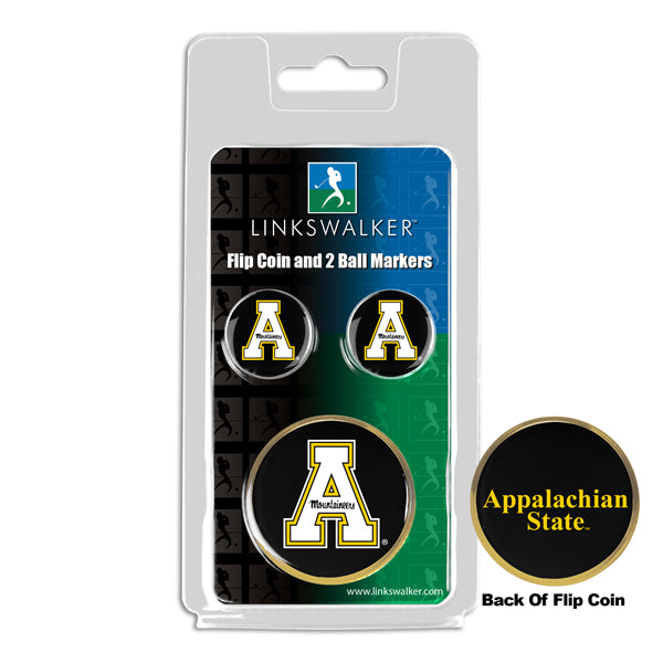 Appalachian State Mountaineers - Flip Coin and 2 Golf Ball Marker Pack