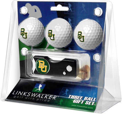 Baylor Bears Regulation Size 3 Golf Ball Gift Pack with Spring Action Divot Tool