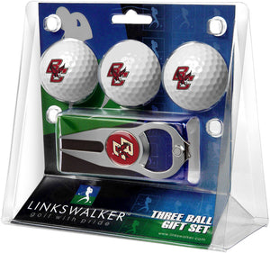 Boston College Eagles Regulation Size 3 Golf Ball Gift Pack with Hat Trick Divot Tool (Silver)