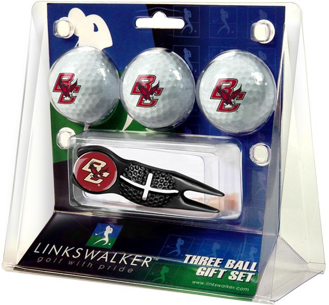 Boston College Eagles - Black Crosshair Divot Tool 3 Ball Gift Pack