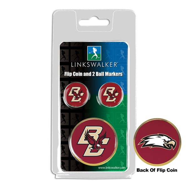 Boston College Eagles - Flip Coin and 2 Golf Ball Marker Pack
