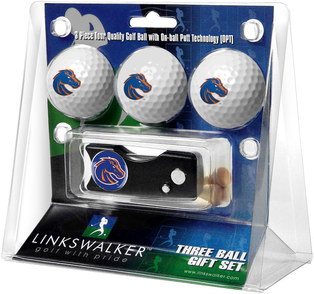 Boise State Broncos - Spring Action Divot Tool 3 Ball Gift Pack