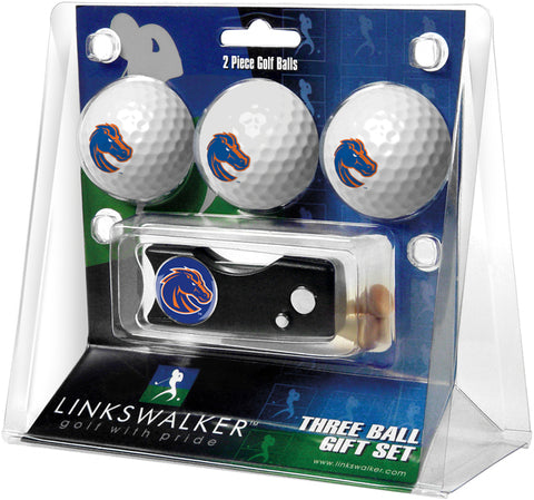 Boise State Broncos Regulation Size 3 Golf Ball Gift Pack with Spring Action Divot Tool