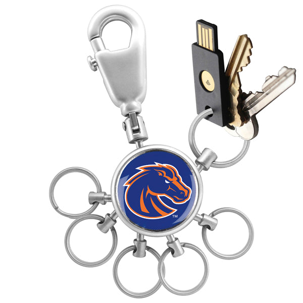 Boise State Broncos Collegiate Valet Keychain with 6 Keyrings