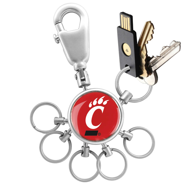 Cincinnati Bearcats Collegiate Valet Keychain with 6 Keyrings