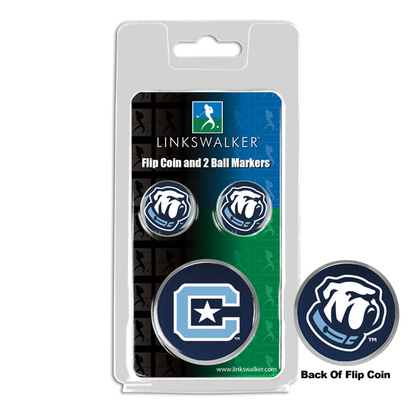 Citadel Bulldogs - Flip Coin and 2 Golf Ball Marker Pack