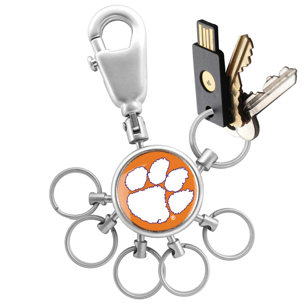 Clemson Tigers Collegiate Valet Keychain with 6 Keyrings