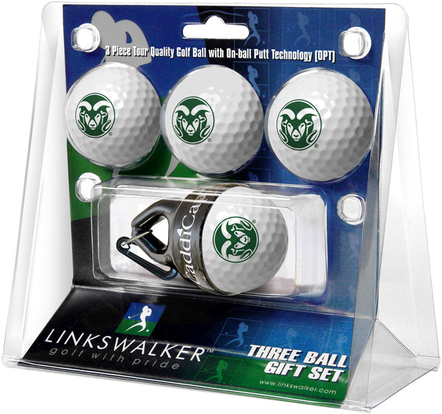 Colorado State Rams - 4 Golf Ball Gift Pack with CaddiCap Ball Holder
