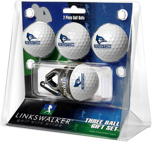 Creighton University Bluejays Regulation Size 4 Golf Ball Gift Pack + CaddiCap Holder