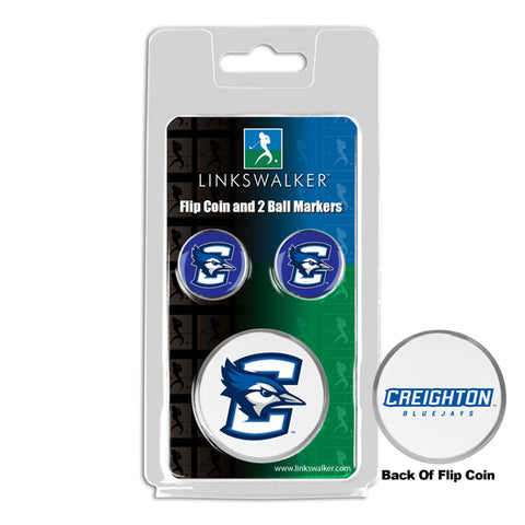 Creighton University Bluejays - Flip Coin and 2 Golf Ball Marker Pack