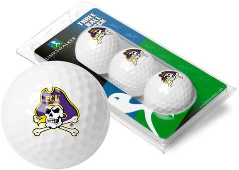 East Carolina Pirates 3 Golf Ball Gift Pack 2-Piece Golf Balls