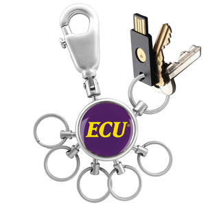 East Carolina Pirates Collegiate Valet Keychain with 6 Keyrings