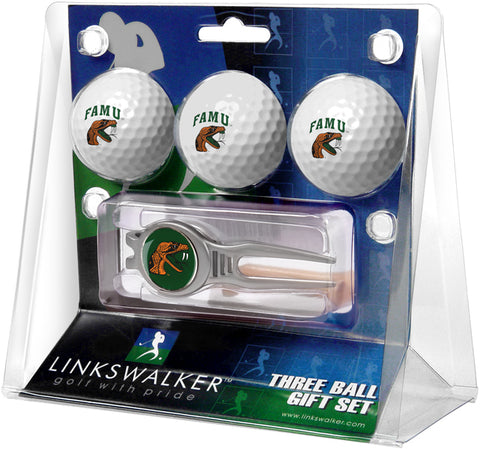 Florida A&M Rattlers Regulation Size 3 Golf Ball Gift Pack with Kool Divot Tool