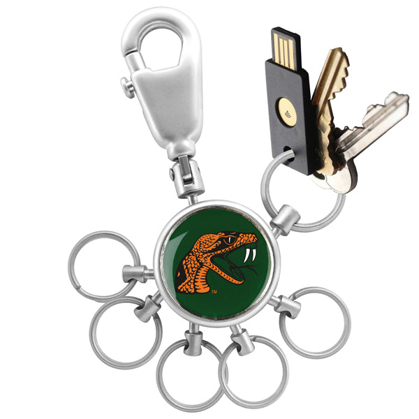 Florida A&M Rattlers Collegiate Valet Keychain with 6 Keyrings