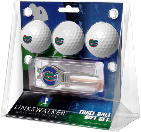 Florida Gators Regulation Size 3 Golf Ball Gift Pack with Kool Divot Tool